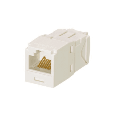 Conector Jack RJ45 Estilo TG, Mini-Com, Categoría 6, de 8 Posiciones y 8 Cables, Color Blanco Ártico