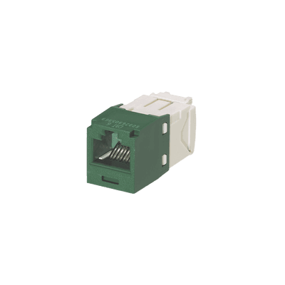 Conector Jack RJ45 Estilo TG, Mini-Com, Categoría 6, de 8 Posiciones y 8 Cables, Color Verde