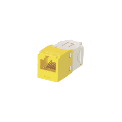 Conector Jack RJ45 Estilo TG, Mini-Com, Categoría 6, de 8 Posiciones y 8 Cables, Color Amarillo