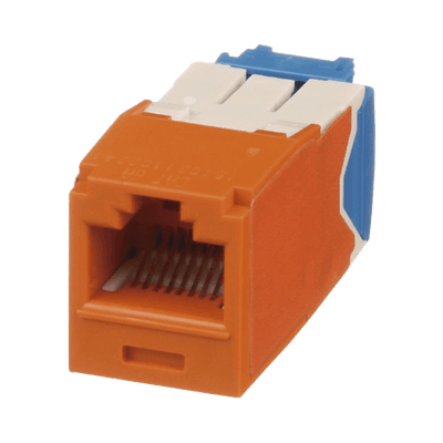 Conector Jack RJ45 Estilo TG, Mini-Com, Categoría 6A, de 8 Posiciones y 8 Cables, Color Naranja