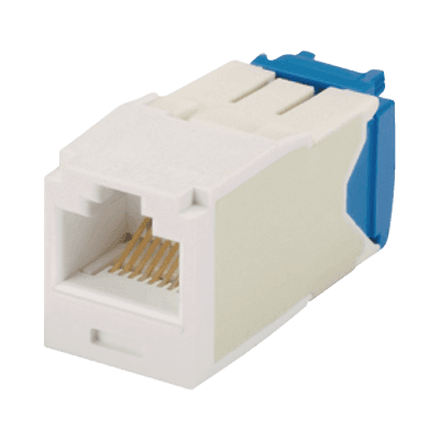 Conector Jack RJ45 Estilo TG, Mini-Com, Categoría 6A, de 8 Posiciones y 8 Cables, Color Blanco