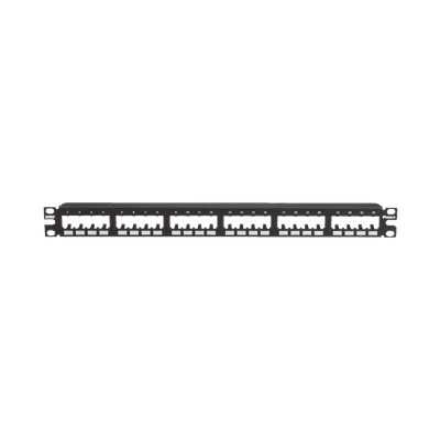 Panel de Parcheo Modular Mini-Com (Sin Conectores), Plano de Instalación al Ras, Sin Blindaje, de 24 Puertos, 1UR