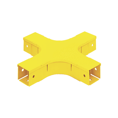 Accesorio de 4 Vías Horizontal, Con Ángulos a 90º, Para Canaletas FiberRunner™ 2X2, Color Amarillo