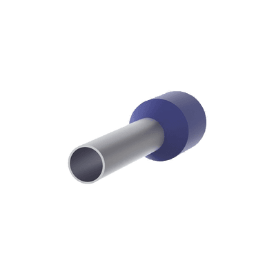 Ferrule Aislado PAN-TERM para Cable 14 AWG, Largo 12mm, DIN Color Azul. Paquete 500 Piezas