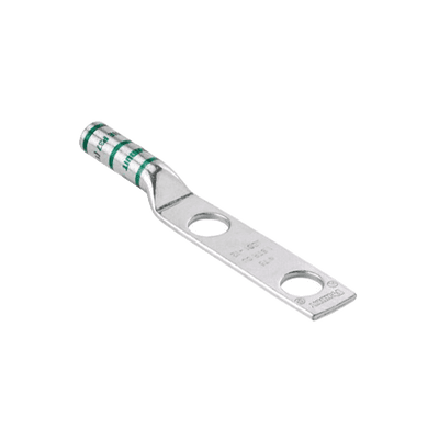 Zapata de compresión LCC6-12W-L para cal. 6 Awg, Doble barreno para tornillo prisionero de 1/2, Espaciado de orificio 44.5mm, 1 Pz
