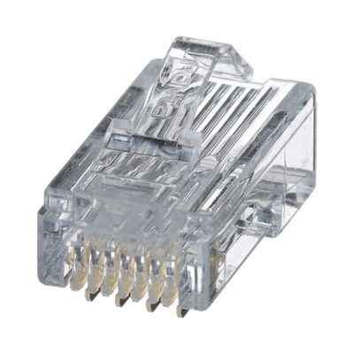 Plug RJ45 Cat5e, Para Cable UTP de Calibres 24-26 AWG, Chapado en Oro de 50 Micras, Paquete de 100 Piezas