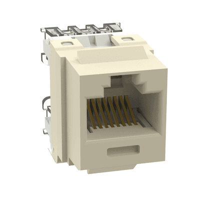 Conector Jack Estilo 110 (de Impacto), Tipo Keystone, Categoría 6, de 8 Posiciones y 8 Cables, Color Marfil