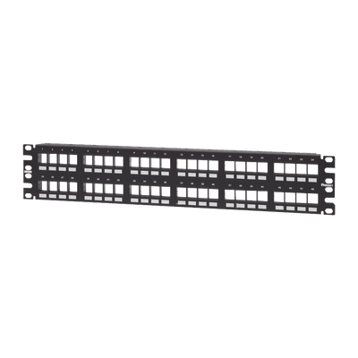 Panel de Parcheo Modular Keystone (Sin Conectores), Numerado y Espacio para Etiquetas, de 48 Puertos, 2UR