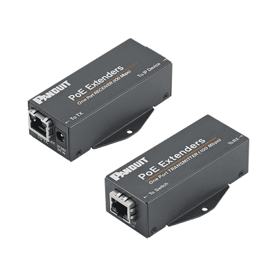 Kit de Extensor PoE/PoE+, Hasta 610 Metros (2000 ft) con Cable Cat5e o Cat6, 10/100Mbps, Incluye Transmisor, Receptor y Fuente de Alimentación