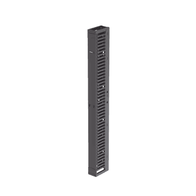 Organizador Vertical PatchRunner™, Sencillo (Solo Frontal), Para Rack Abierto de 45 Unidades, 6 in de Ancho, Color Negro