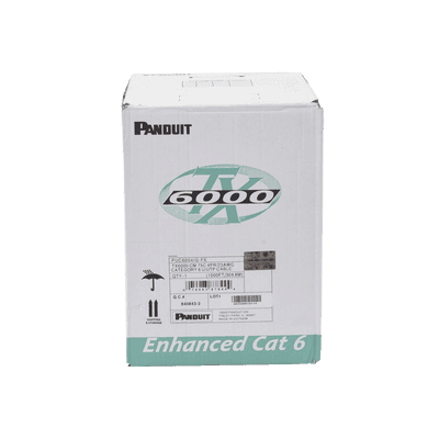 Bobina de Cable UTP 305 Metros (1000 Pies) de Cobre, TX6000? PanNet, Reelex, Gris Internacional, Categoría 6 Mejorado (23 AWG), PVC (CM), de 4 Pares