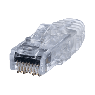 Plug RJ45 Cat6 de 3 Piezas, Para Cable UTP de Calibre 23-24 AWG, Chapado en Oro de 50 micras, Paquete de 100 Piezas