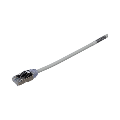 Patch Cord Cat6A, Diametro Reducido 28 AWG, Blindado S/FTP, CM/LS0H, 1 Metro (3.28 Pies), Color Gris