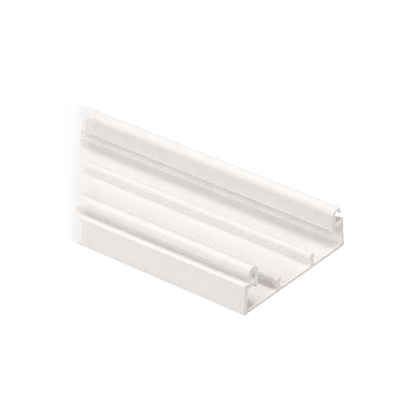 Base para canaleta T-45, de PVC rígido, con cinta adhesiva y orificios pre-perforados para montaje, 60.3 x 18.5 x 2400 mm, Color Blanco Mate