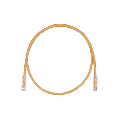 Cable de Parcheo, UTP Cat5e, Diámetro Reducido (28AWG), Color Naranja, 0.30 Metros (1 Pie)