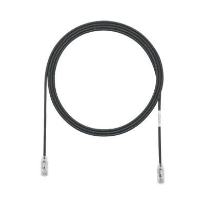 Cable de Parcheo TX6, UTP Cat6, Diámetro Reducido (28AWG), Color Negro, 3.05 Metros (10 Pies)