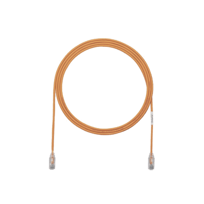 Cable de Parcheo TX6, UTP Cat6, Diámetro Reducido (28AWG), Color Naranja, 3.05 Metros (10 Pies)