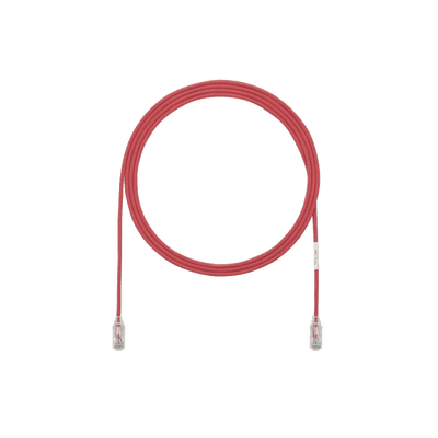Cable de Parcheo TX6, UTP Cat6, Diámetro Reducido (28AWG), Color Rojo, 3.05 Metros (10 Pies)
