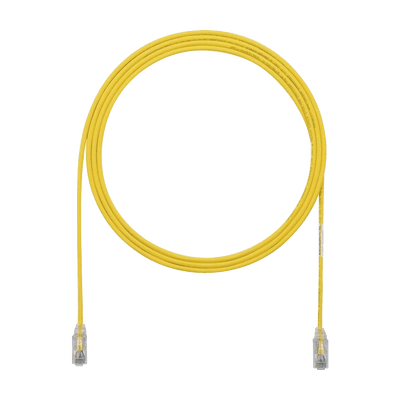 Cable de Parcheo TX6, UTP Cat6, Diámetro Reducido (28AWG), Color Amarillo, 3.05 Metros (10 Pies)