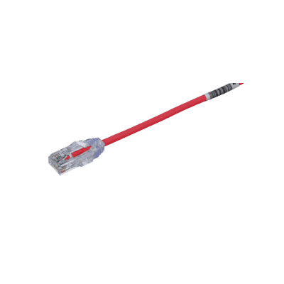 Cable de Parcheo TX6, UTP Cat6, Diámetro Reducido (28AWG), Color Rojo, 4.57 Metros (15 Pies)