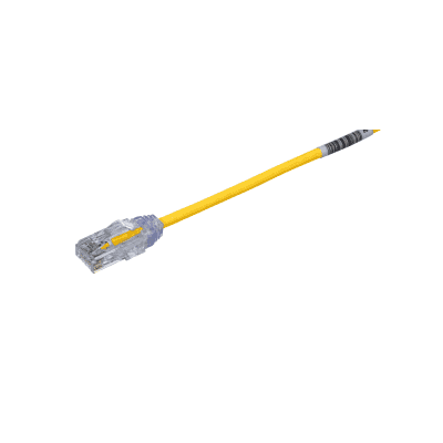 Cable de Parcheo TX6, UTP Cat6, Diámetro Reducido (28AWG), Color Amarillo, 4.57 Metros (15 Pies)
