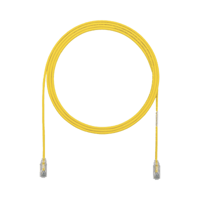 Cable de Parcheo TX6, UTP Cat6, Diámetro Reducido (28AWG), Color Amarillo, 0.3 Metros (1 Pie)