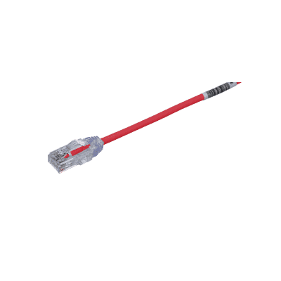 Cable de Parcheo TX6, UTP Cat6, Diámetro Reducido (28AWG), Color Rojo, 6.1 Metros (20 Pies)