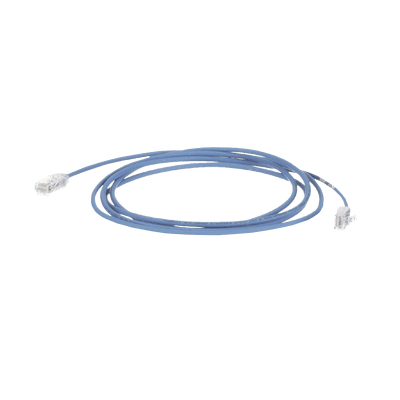 Cable de Parcheo TX6, UTP Cat6, Diámetro Reducido (28AWG), Color Azul, 7.92 Metros (26 Pies)