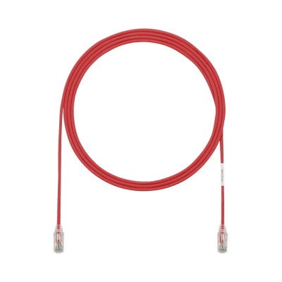 Cable de Parcheo TX6, UTP Cat6, Diámetro Reducido (28AWG), Color Rojo, 0.91 Metros (3 Pies)