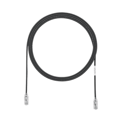 Cable de Parcheo TX6, UTP Cat6, Diámetro Reducido (28AWG), Color Negro, 1.52 Metros (5 Pies)