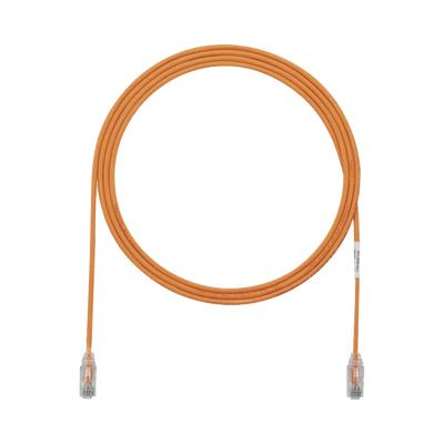 Cable de Parcheo TX6, UTP Cat6, Diámetro Reducido (28AWG), Color Naranja, 1.52 Metros (5 Pies)