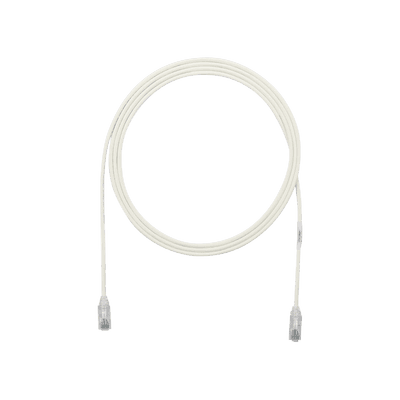 Cable de Parcheo TX6, UTP Cat6, Diámetro Reducido (28AWG), Color Blanco Mate, 2.13 Metros (7 Pies)