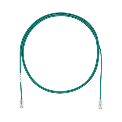 Cable de Parcheo TX6, UTP Cat6, Diámetro Reducido (28AWG), Color Verde, 2.13 Metros (7 Pies)