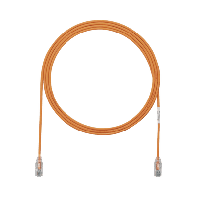 Cable de Parcheo TX6, UTP Cat6, Diámetro Reducido (28AWG), Color Naranja, 2.13 Metros (7 Pies)