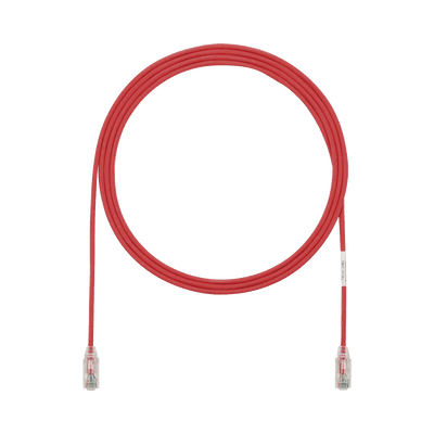 Cable de Parcheo TX6, UTP Cat6, Diámetro Reducido (28AWG), Color Rojo, 2.13 Metros (7 Pies)