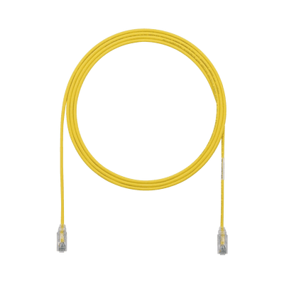 Cable de Parcheo TX6, UTP Cat6, Diámetro Reducido (28AWG), Color Amarillo, 2.13 Metros (7 Pies)