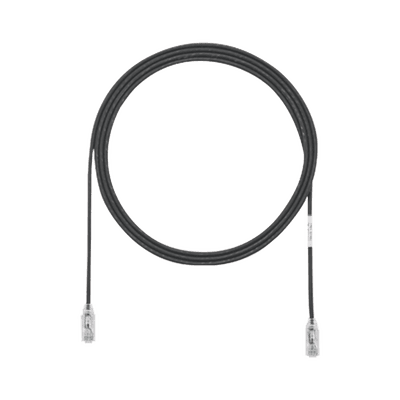 Cable de Parcheo TX6, UTP Cat6, Diámetro Reducido (28AWG), Color Negro, 2.44 Metros (8 Pies)