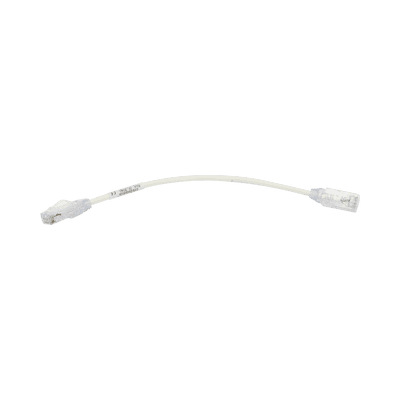 Cable de Parcheo TX6, UTP Cat6, Diámetro Reducido (28AWG), Color Blanco, 20.32 cm (8 Pulgadas)