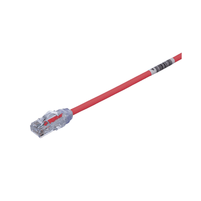 Cable de Parcheo UTP Cat6A, CM/LSZH, Diámetro Reducido (28AWG), Color Rojo, 3.05 Metros (10 Pies)