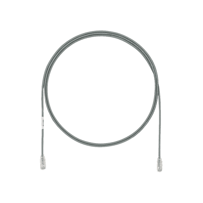 Cable de Parcheo UTP Cat6A, CM/LSZH, Diámetro Reducido (28AWG), Color Gris, 0.30 Metros (1 Pie)