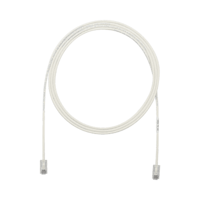 Cable de Parcheo UTP Cat6A, CM/LSZH, Diámetro Reducido (28AWG), Color Blanco Mate, 6.1 Metros (20 Pies)