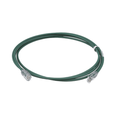 Cable de Parcheo UTP Cat6A, CM/LSZH, Diámetro Reducido (28AWG), Color Verde, 0.91 Metros (3 Pies)