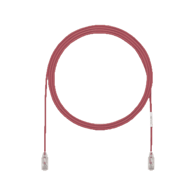Cable de Parcheo UTP Cat6A, CM/LSZH, Diámetro Reducido (28AWG), Color Rojo, 0.91 Metros (3 Pies)