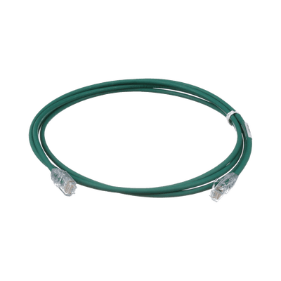 Cable de Parcheo UTP Cat6A, CM/LSZH, Diámetro Reducido (28AWG), Color Verde, 1.52 Metros (5 Pies)