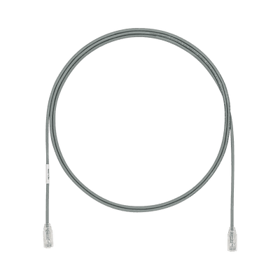 Cable de Parcheo UTP Cat6A, CM/LSZH, Diámetro Reducido (28AWG), Color Gris, 2.13 Metros (7 Pies)