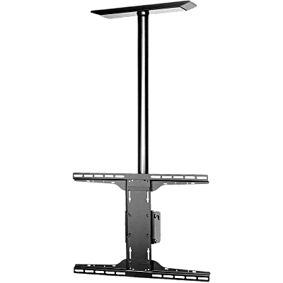 Soporte de techo universal para Pantallas de 32" a 90" / Capacidad de Carga 68.2 kg / Patrón de Montaje hasta 600 x 400 mm / Columna de Aluminio de 36" / Inclinación Ajustable -5° a 20°