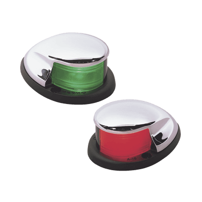 Set de Luces Laterales de Montaje Horizontal con Carcasa Cromada para Embarcaciones a Motor de Menos de 20 Metros