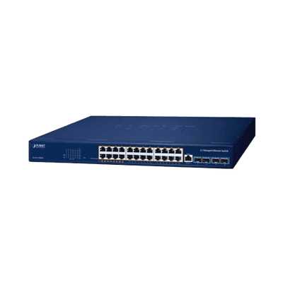 Switch PoE Administrable Capa 3, 24 Puertos Gigabit, Hasta 480 W, 8 Puertos 802.3bt, 16 Puertos 802.3at, 4 Puertos SFP 10G