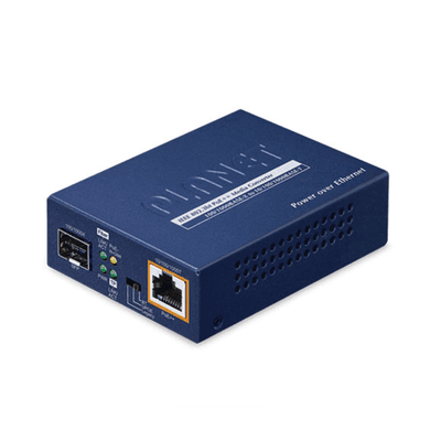 Convertidor de Medios PoE, 1 Puerto RJ45 Gigabit con Salida PoE 802.3af/at/bt (Hasta 60 W)/ 1 Puerto SFP 100/1000BASE-X