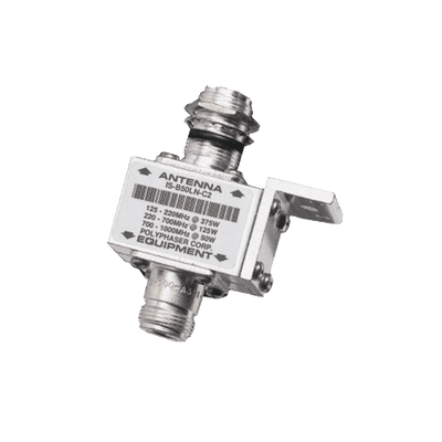Protector Coaxial RF / 125-1000 MHz / 50 Ω / Conectores N Hembra / Bloqueo DC / 40 kA